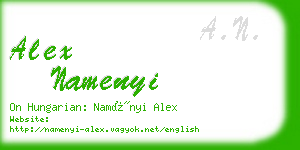 alex namenyi business card